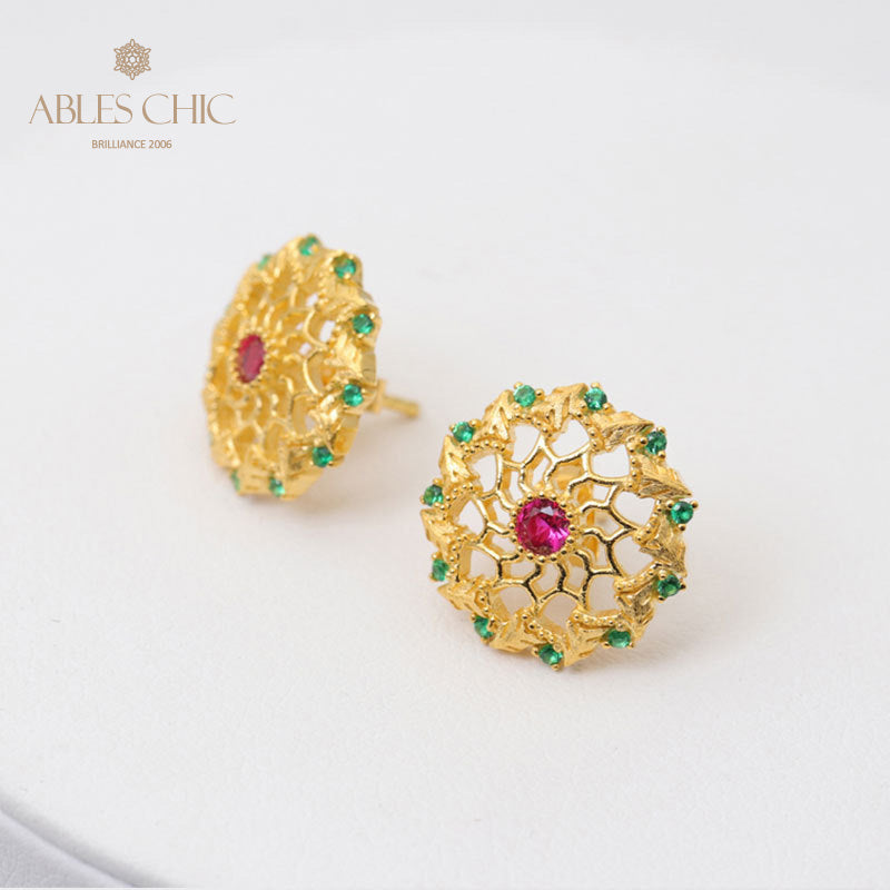 Boucles d'oreilles tiges guirlande bohème 5099