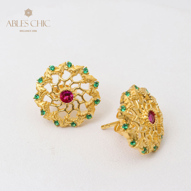 Boucles d'oreilles tiges guirlande bohème 5099
