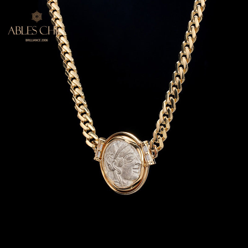 Collier réversible de pièce d’Athéna byzantine
