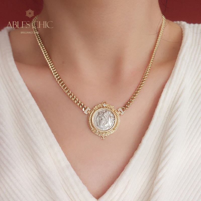 Collier de médaillon d’artefact byzantin Hercules