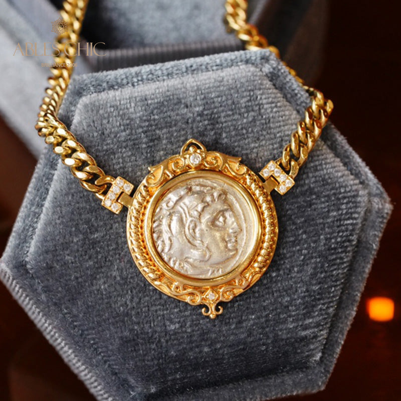 Collier de médaillon d’artefact byzantin Hercules