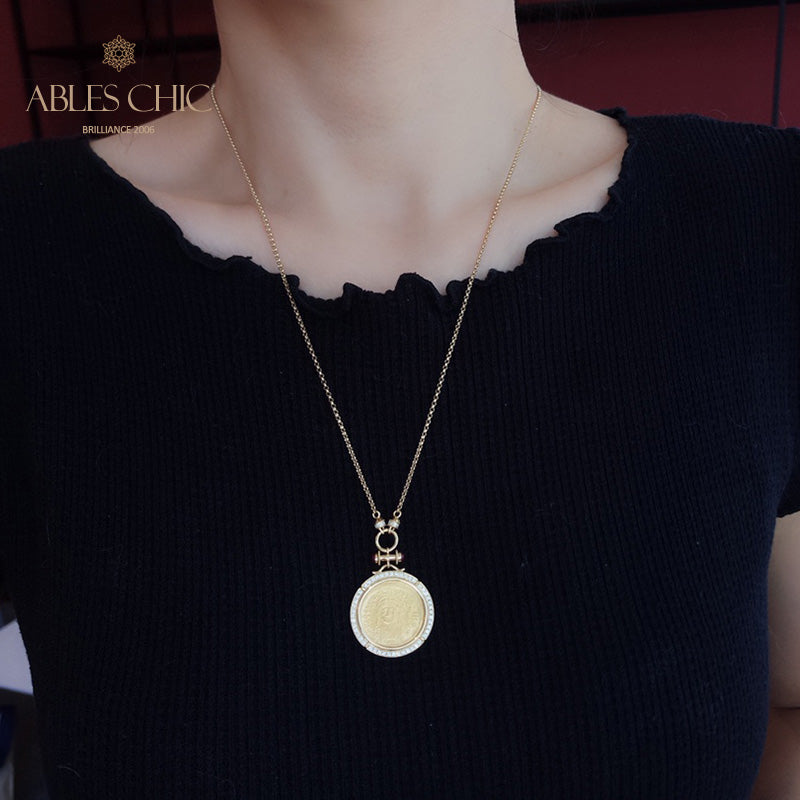 Collier de pièces de monnaie de l'empereur en livre d'or