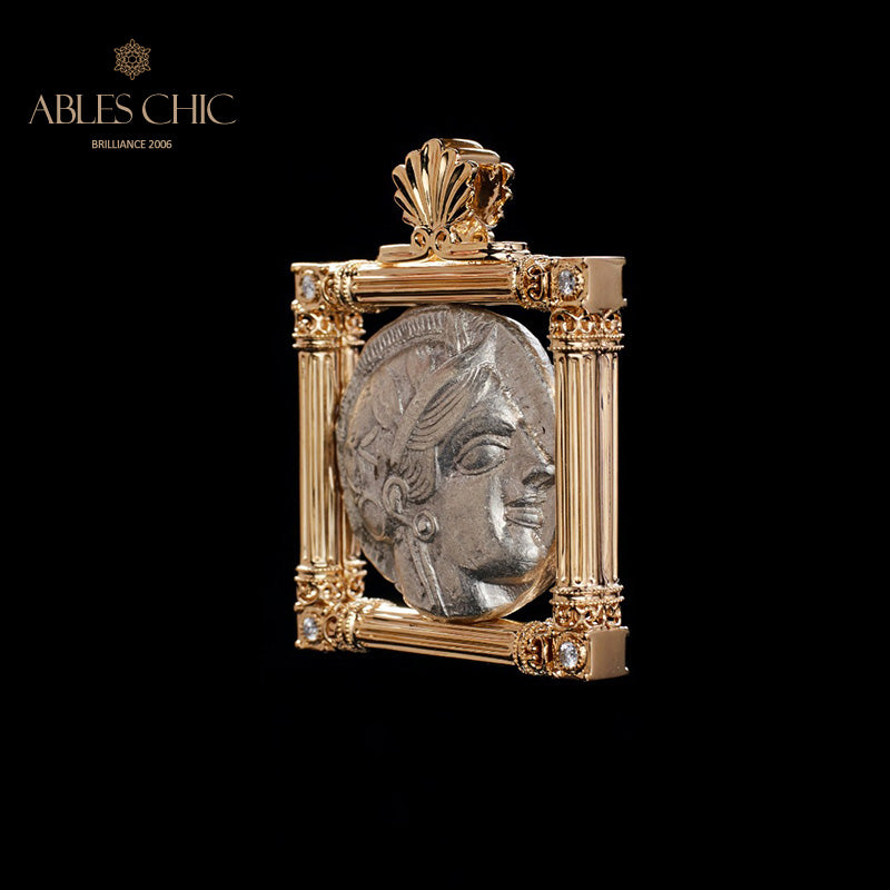 Pendentif de pièce de monnaie byzantine Lira Athena uniquement