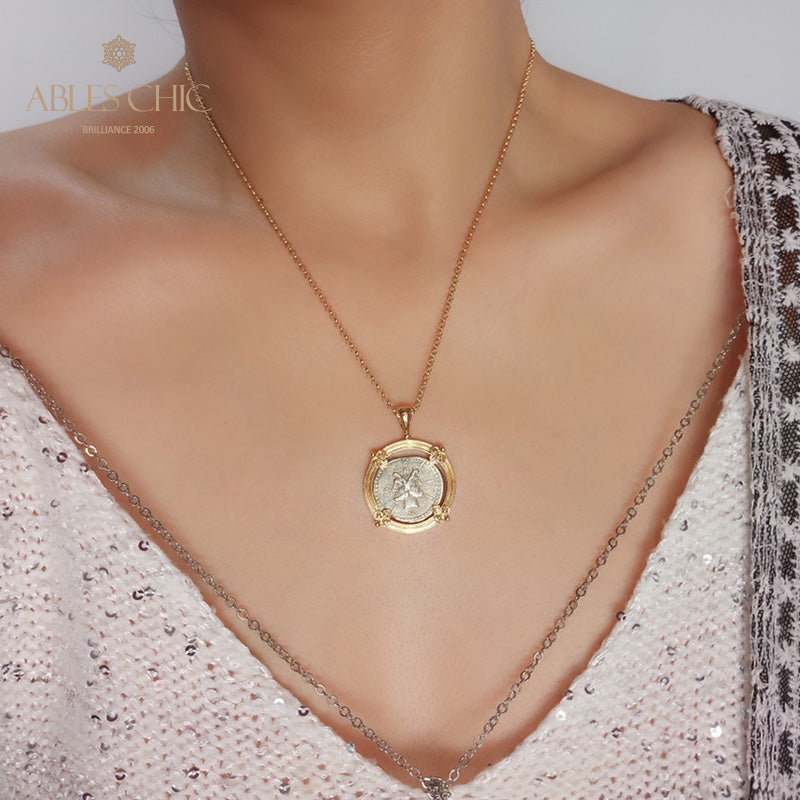 Pendentif pièce de monnaie en lire romaine uniquement
