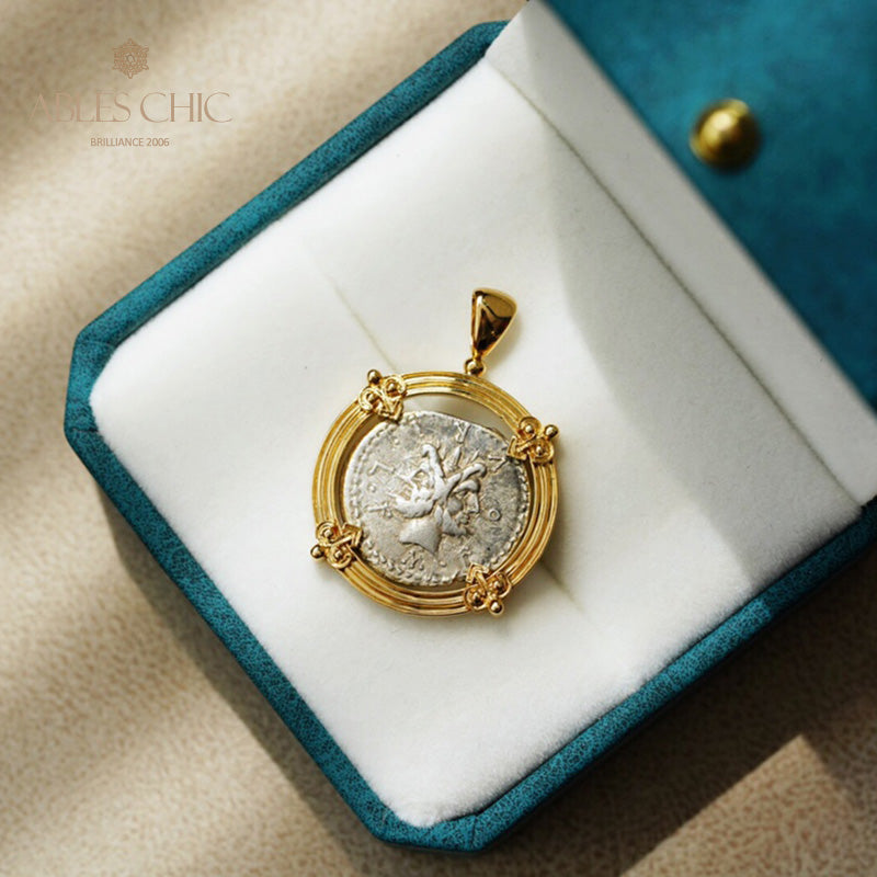Pendentif pièce de monnaie en lire romaine uniquement