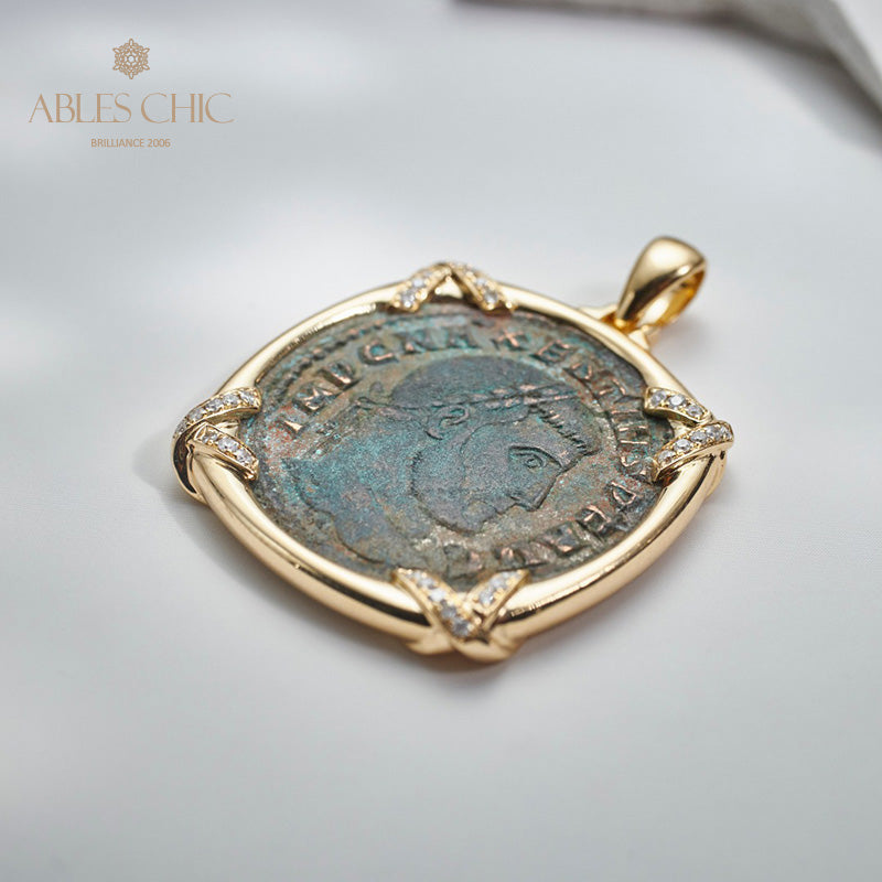 Pendentif pièce de monnaie en lire romaine uniquement