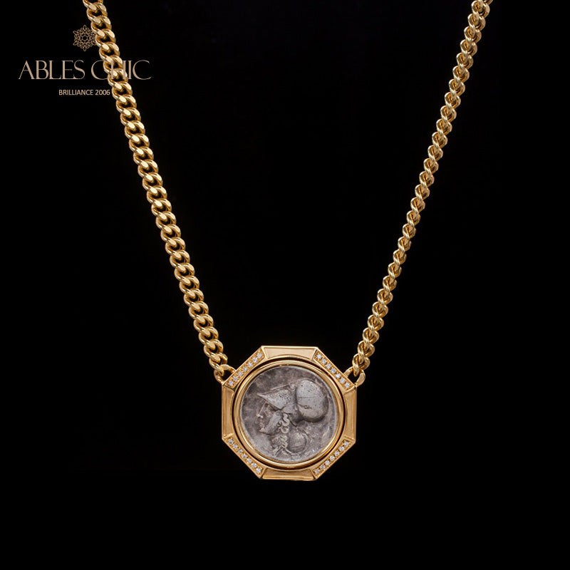 Collier médaillon byzantin Athéna