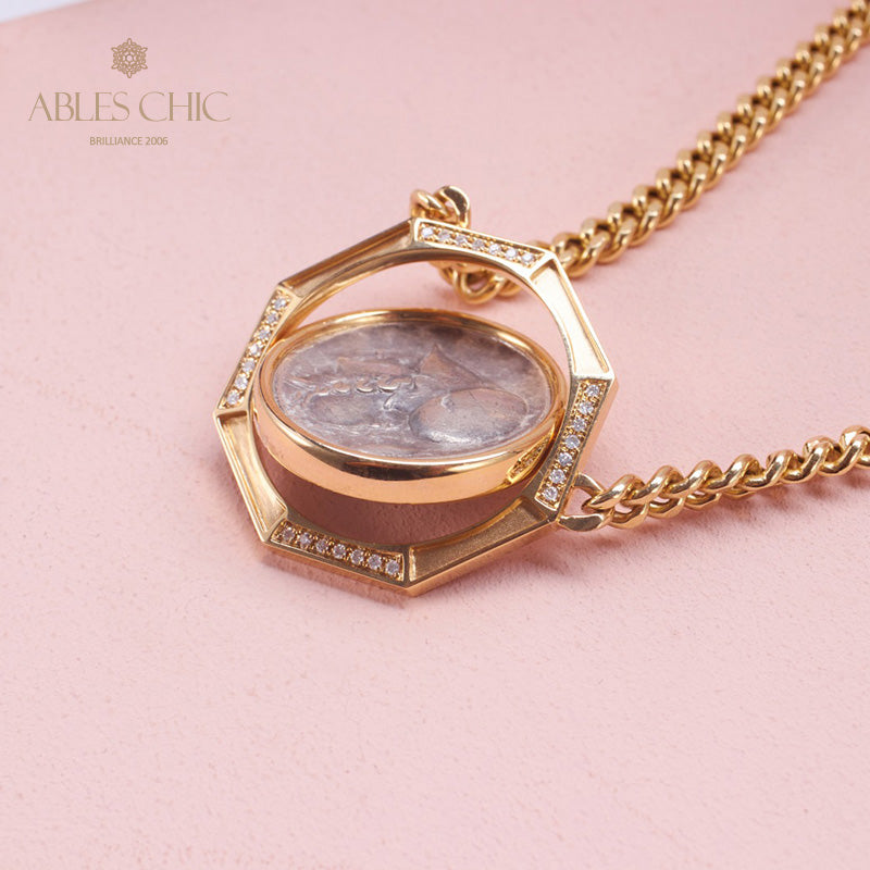 Collier médaillon byzantin Athéna