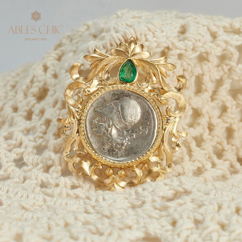 Pendentif broche florale byzantine Athéna uniquement