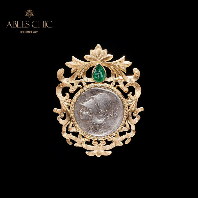 Pendentif broche florale byzantine Athéna uniquement