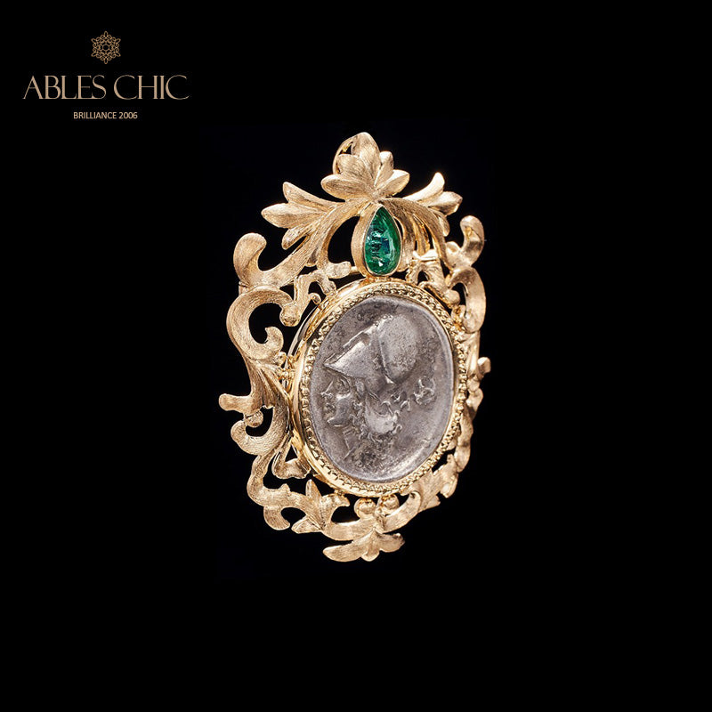Pendentif broche florale byzantine Athéna uniquement