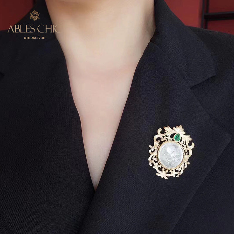 Pendentif broche florale byzantine Athéna uniquement