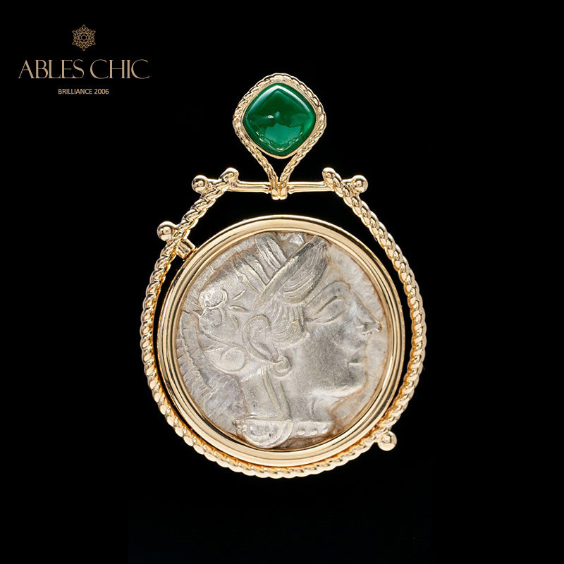Pendentif médaillon réversible Athena uniquement