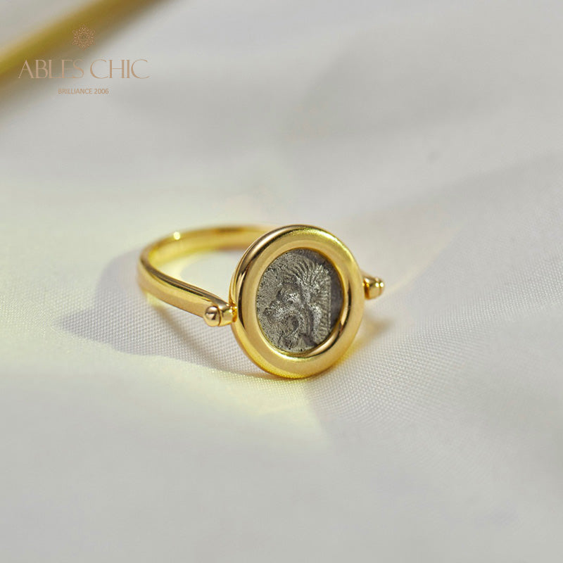 Bague pendentif pièce de monnaie en lire byzantine