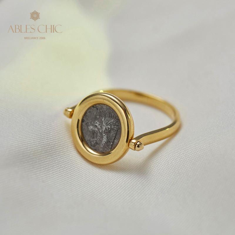 Bague pendentif pièce de monnaie en lire byzantine