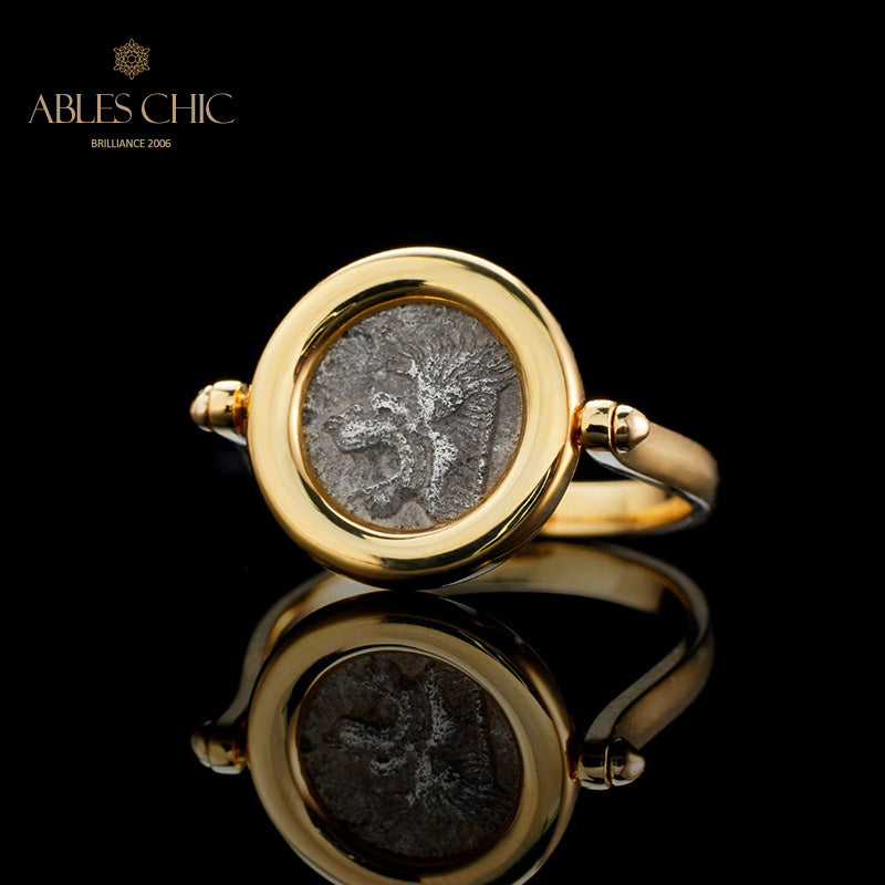 Bague pendentif pièce de monnaie en lire byzantine