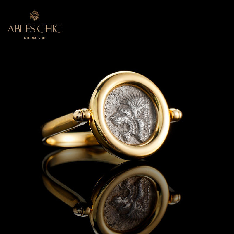 Bague pendentif pièce de monnaie en lire byzantine
