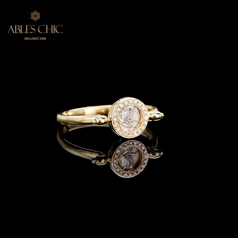 Bague rubis en argent antique