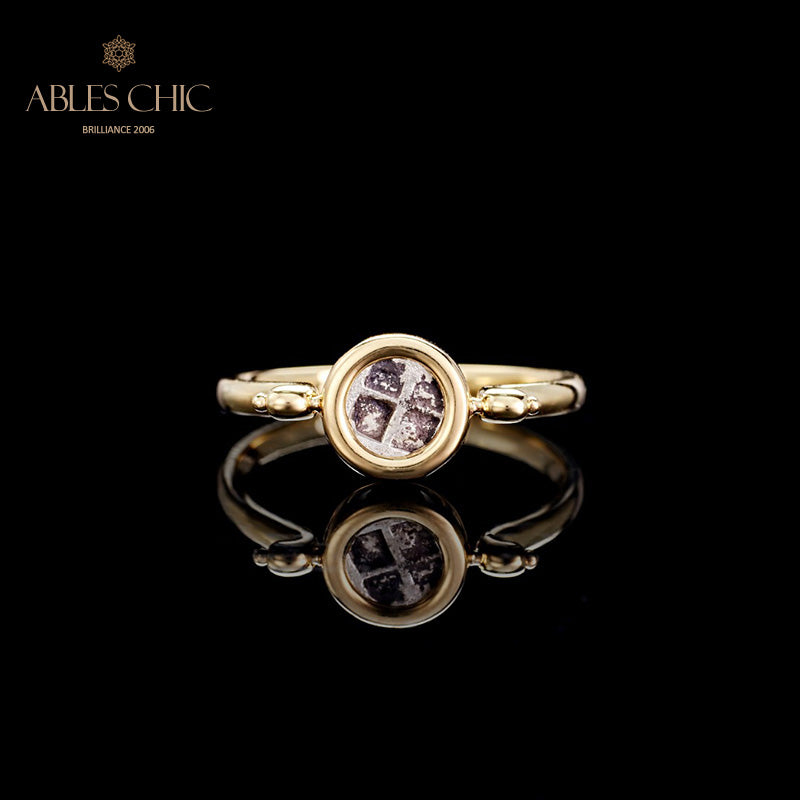 Bague rubis en argent antique