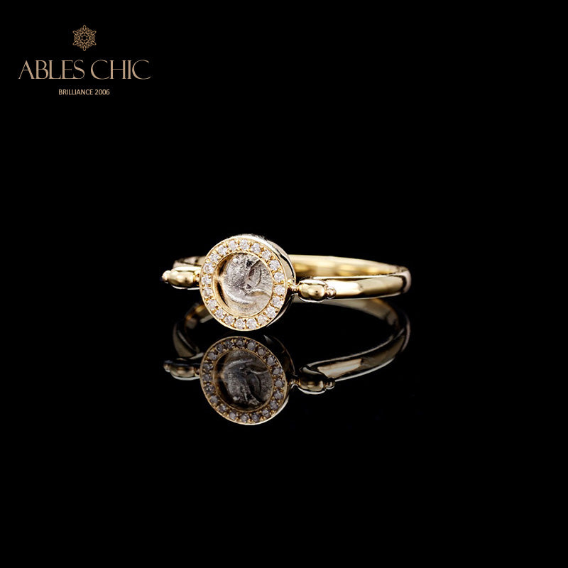 Bague rubis en argent antique