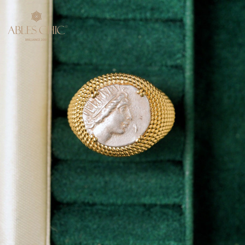 Anneau de pièce de monnaie byzantin Hélios