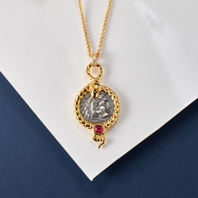 Collier de pièces de monnaie serpent byzantin 6057