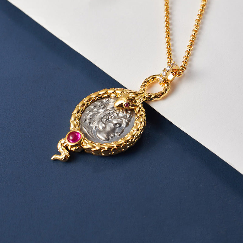 Collier de pièces de monnaie serpent byzantin 6057