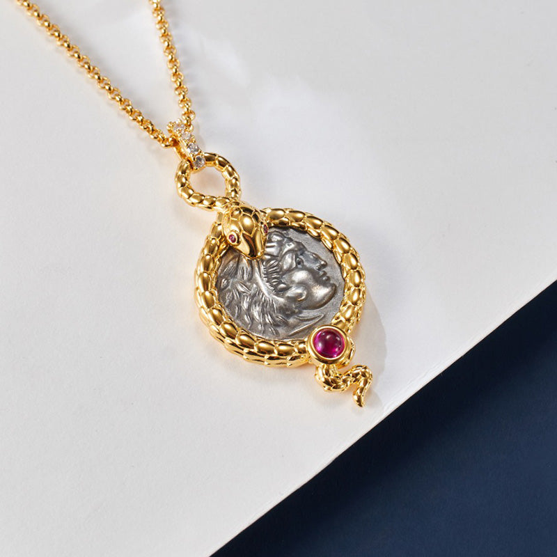 Collier de pièces de monnaie serpent byzantin 6057