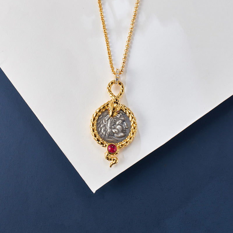 Collier de pièces de monnaie serpent byzantin 6057