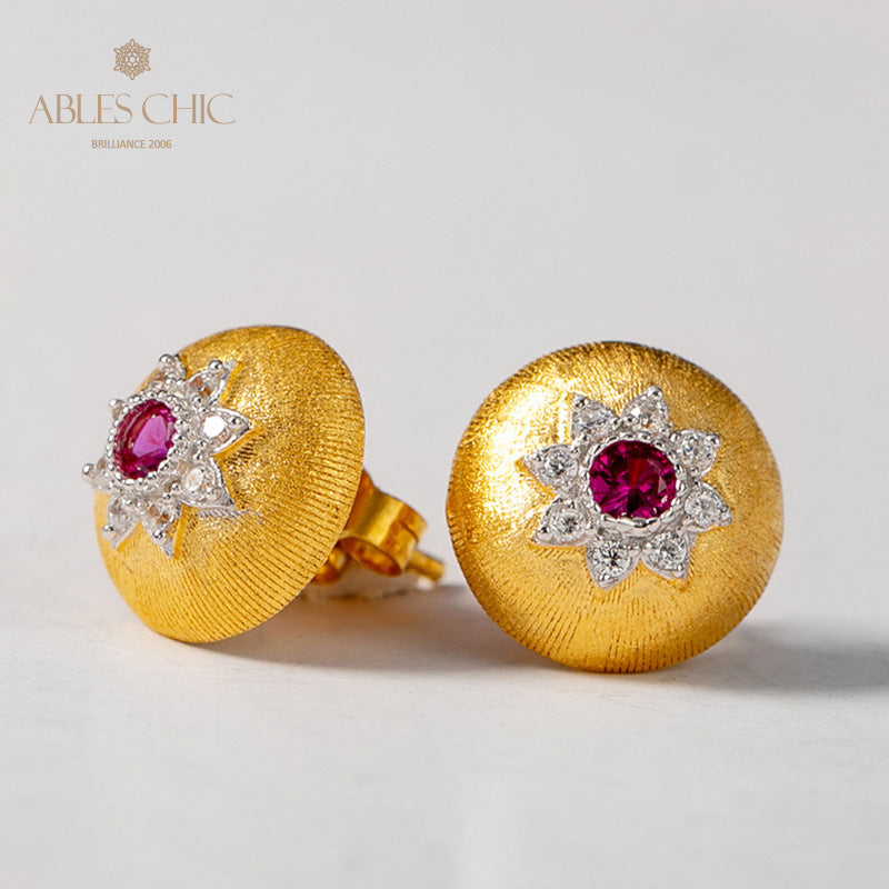 Boucles d'oreilles florales étoile dôme 5091
