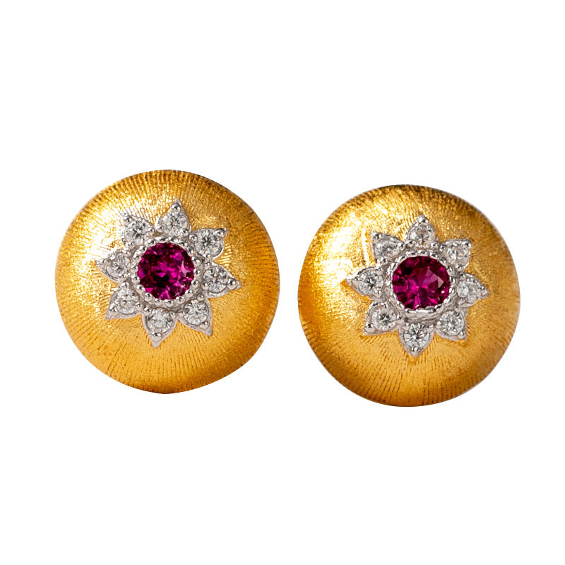 Boucles d'oreilles florales étoile dôme 5091