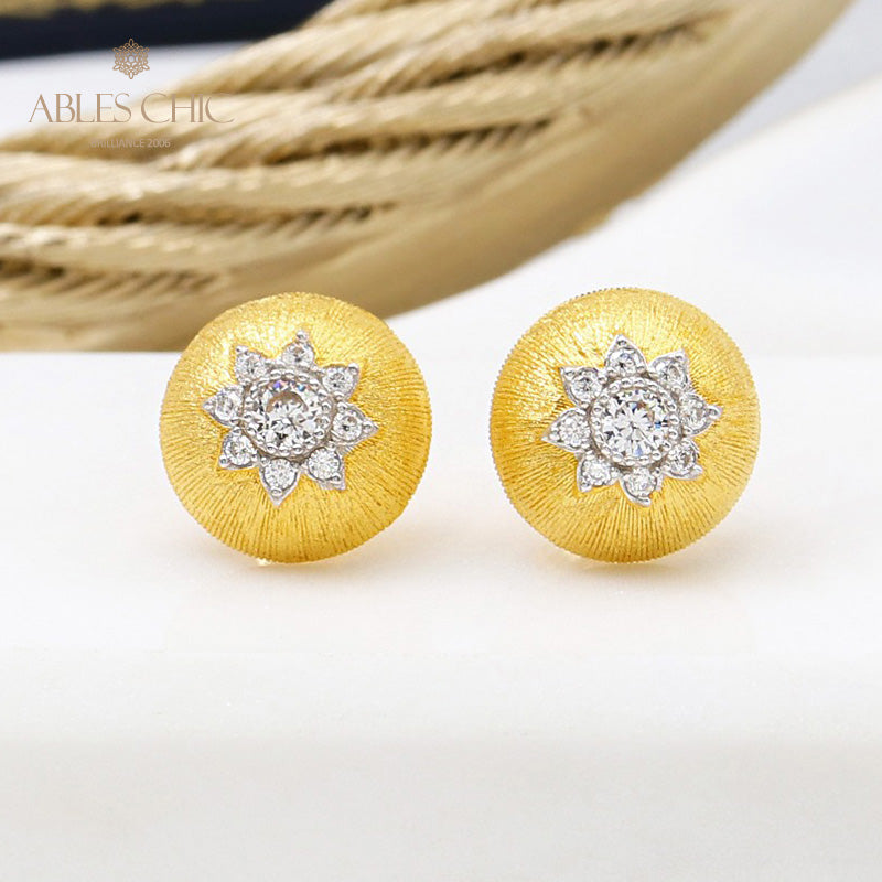 Boucles d'oreilles florales étoile dôme 5091