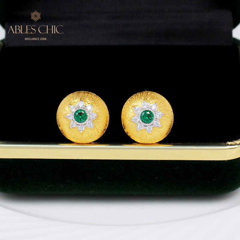 Boucles d'oreilles florales étoile dôme 5091