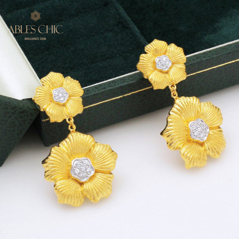 Boucle d'oreille florale à fleurs pendantes 5404