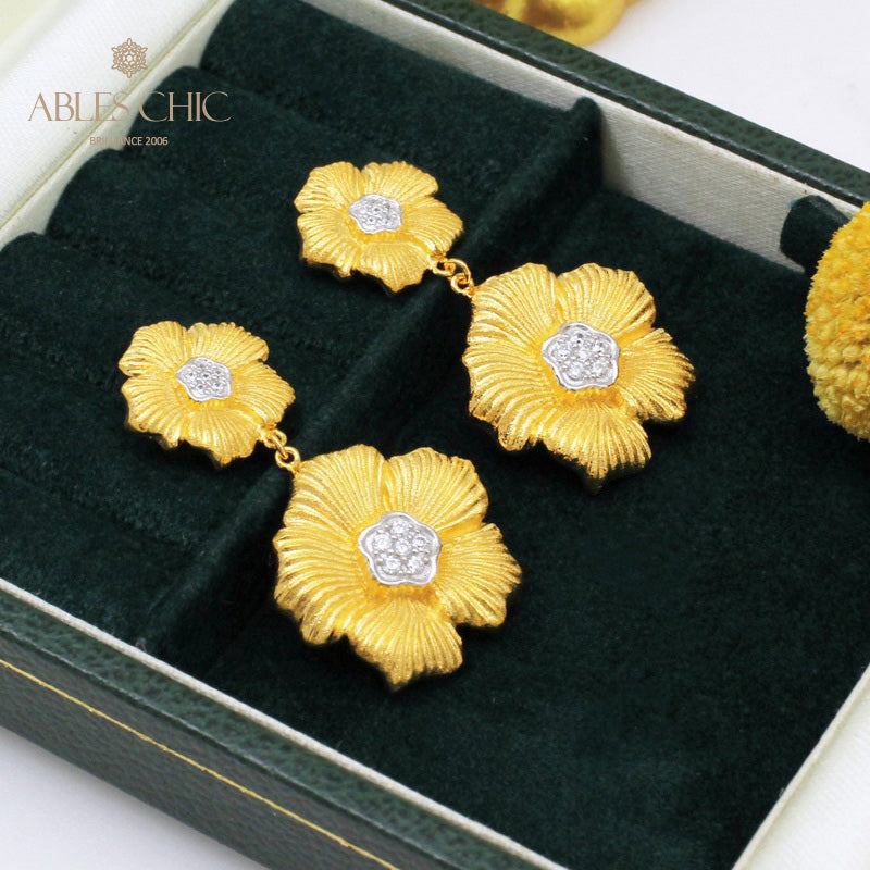 Boucle d'oreille florale à fleurs pendantes 5404
