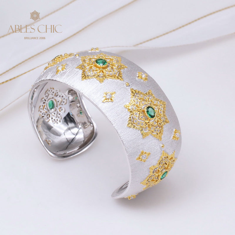 Bracelet Floral Émeraude Fretwork Dense 5231