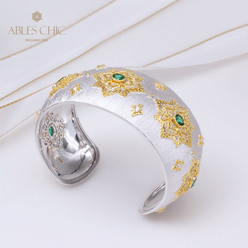 Bracelet Floral Émeraude Fretwork Dense 5231
