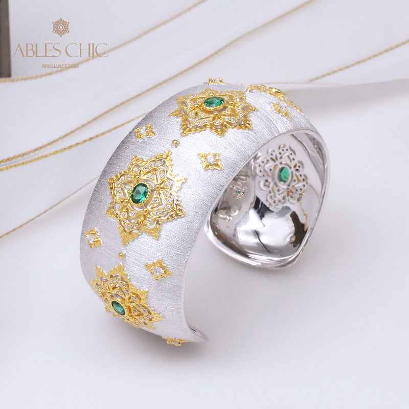 Bracelet Floral Émeraude Fretwork Dense 5231