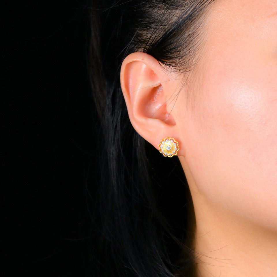 Boucles d'oreilles florales en filigrane de tissu 5168