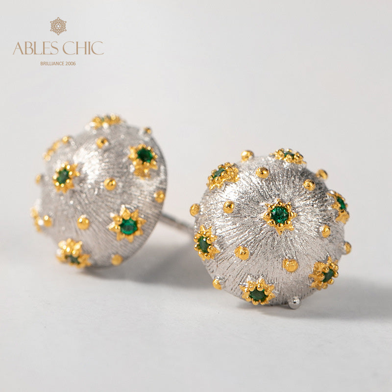 Boucles d'oreilles à motif en tissu dôme étoilé 5089