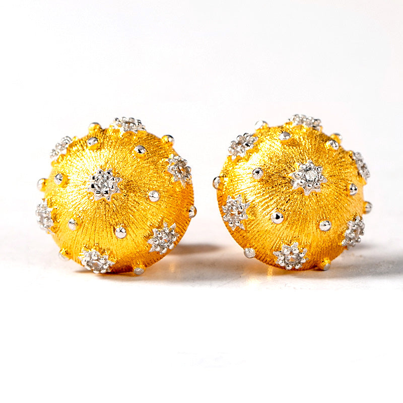 Boucles d'oreilles à motif en tissu dôme étoilé 5089
