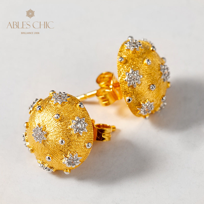 Boucles d'oreilles à motif en tissu dôme étoilé 5089
