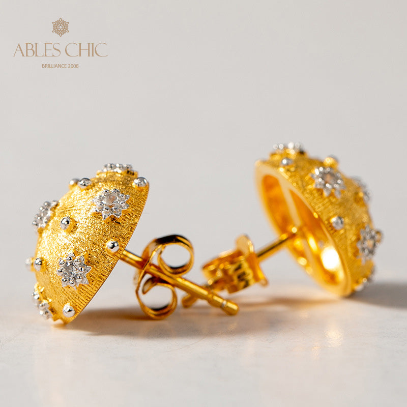 Boucles d'oreilles à motif en tissu dôme étoilé 5089