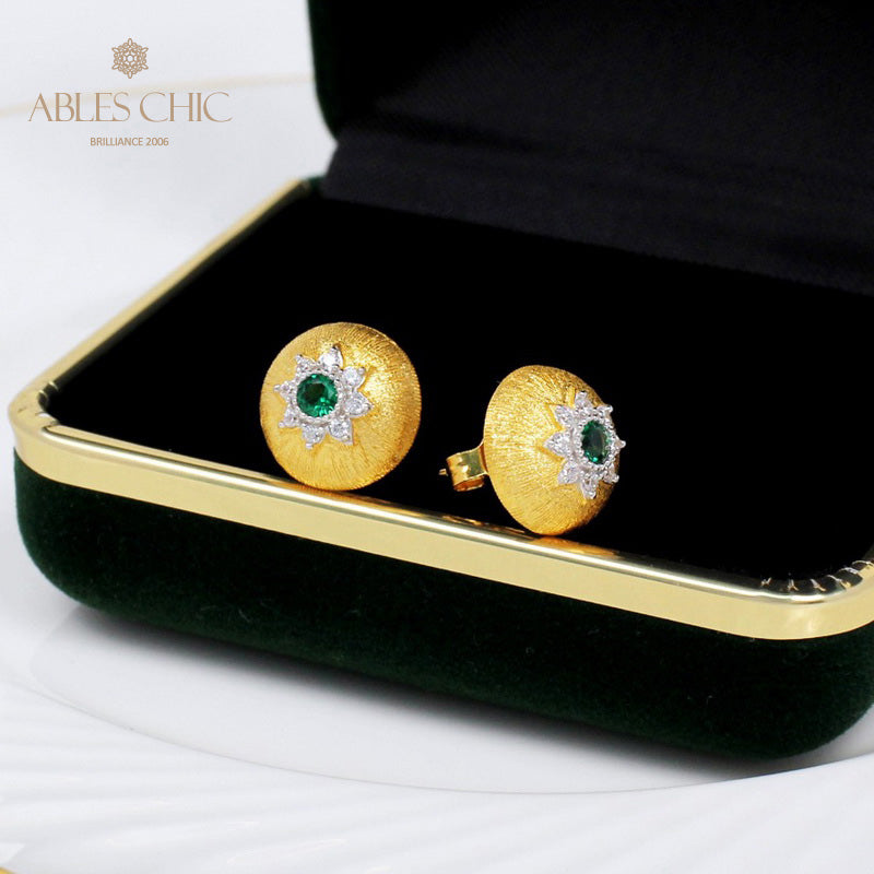 Boucles d'oreilles florales étoile dôme 5091