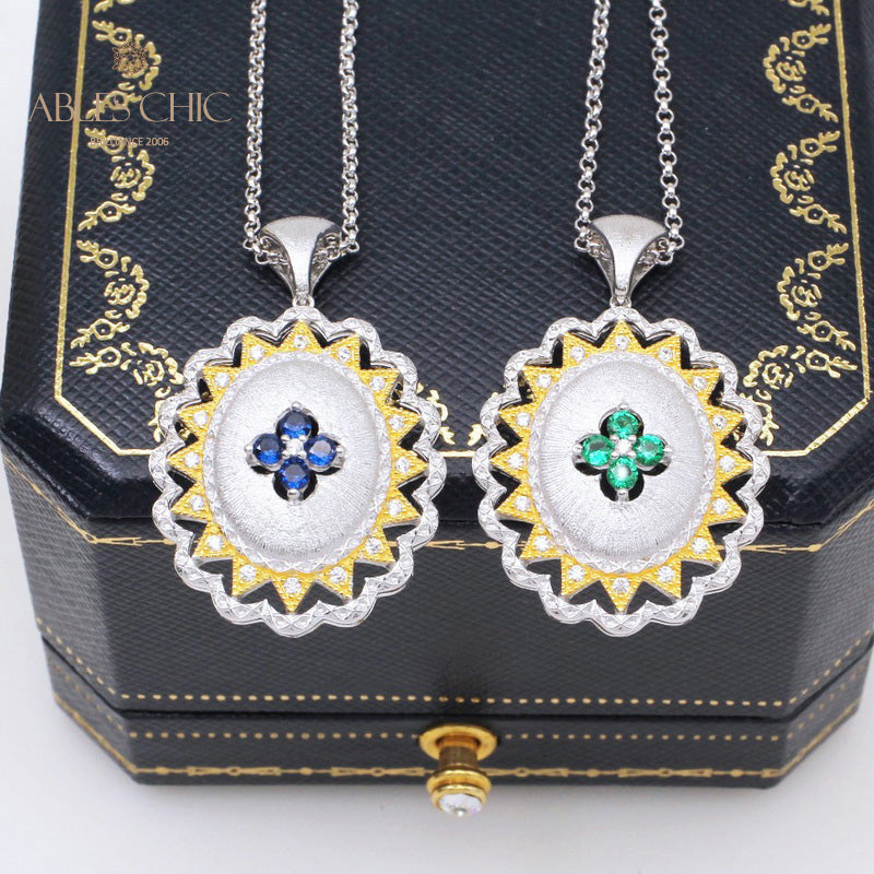 Pendentif Gemme Fleur Soyeuse 5419