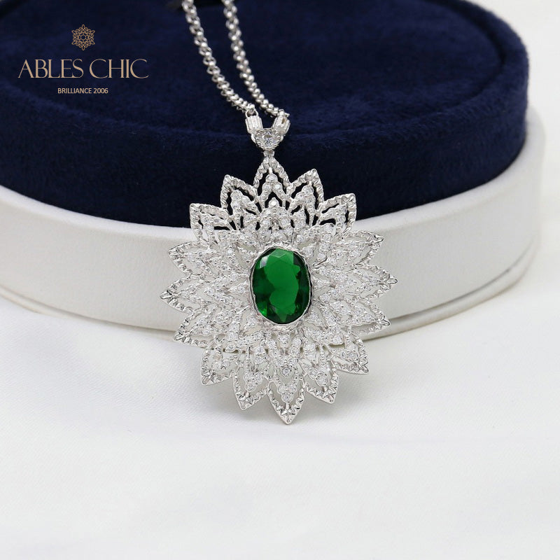 Collier de fleurs ovales étoilées 5667