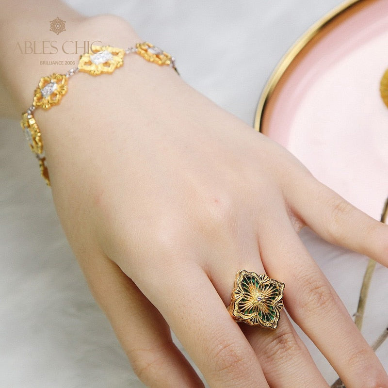 Bague agate trèfle ajourée 5079
