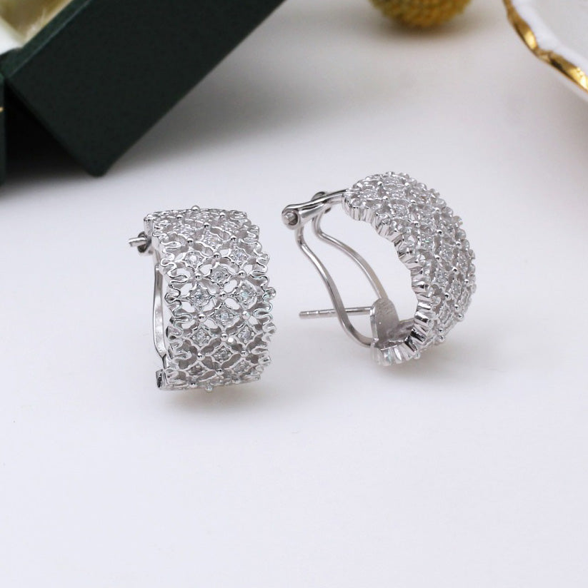 Boucles d'Oreilles Nid d'Abeille Dentelle Aérée 5106