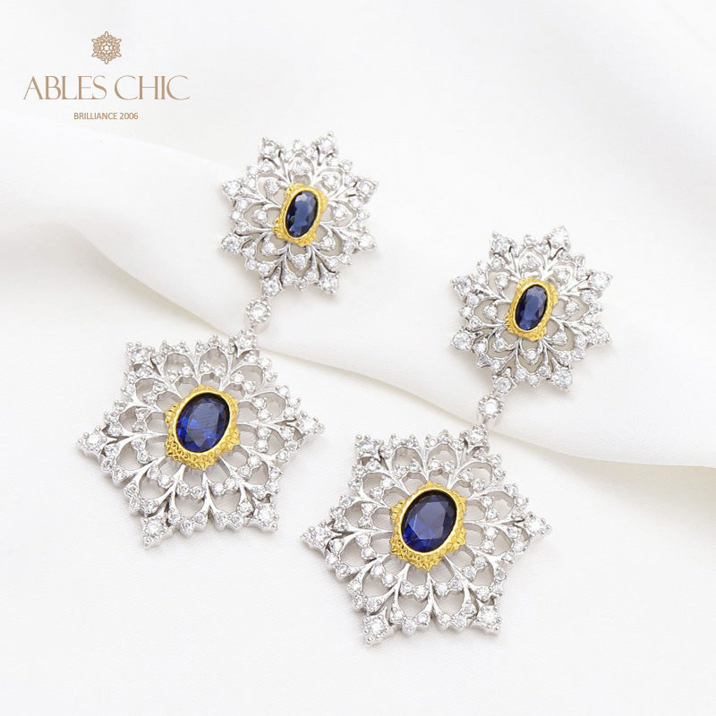 Boucles d'oreilles lustre aérées flocon de neige 5645