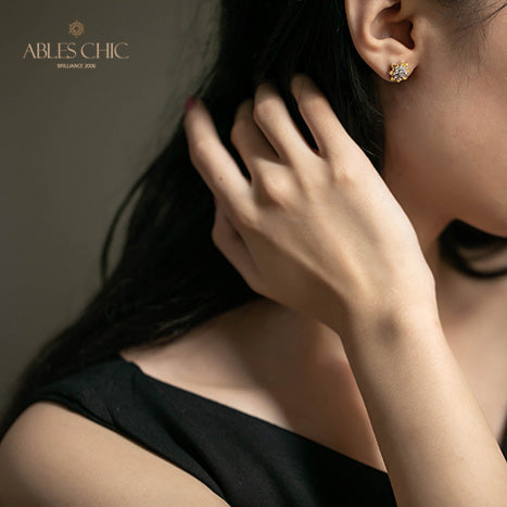 Boucles d'oreilles fleurs étoilées 5004